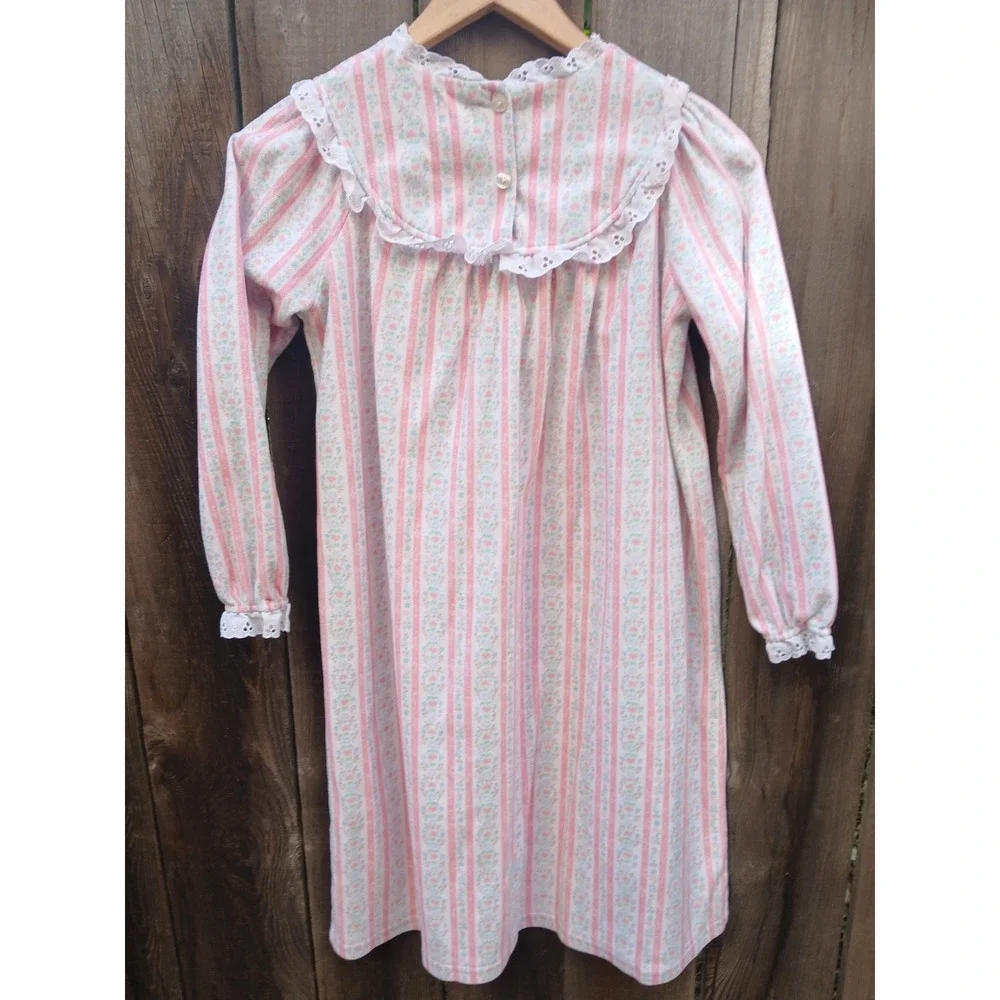 VTG‎ Lanz of Salzburg Nightgown Girl's Medium (7/8)Pink Blue Tyrolean Hearts